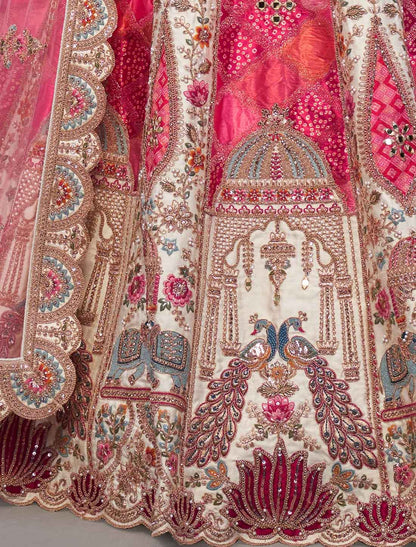 Bridal with Motifs & Bandhej Ethnic LehengaCholi