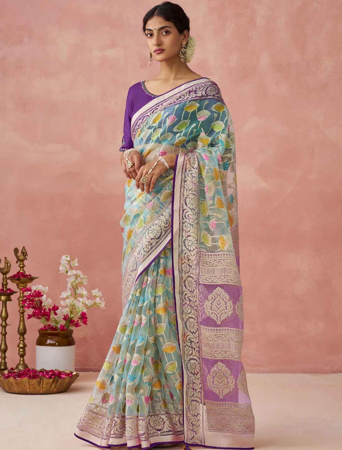 Step Up With Ethnic Soft Brasso Organza Printed Saree