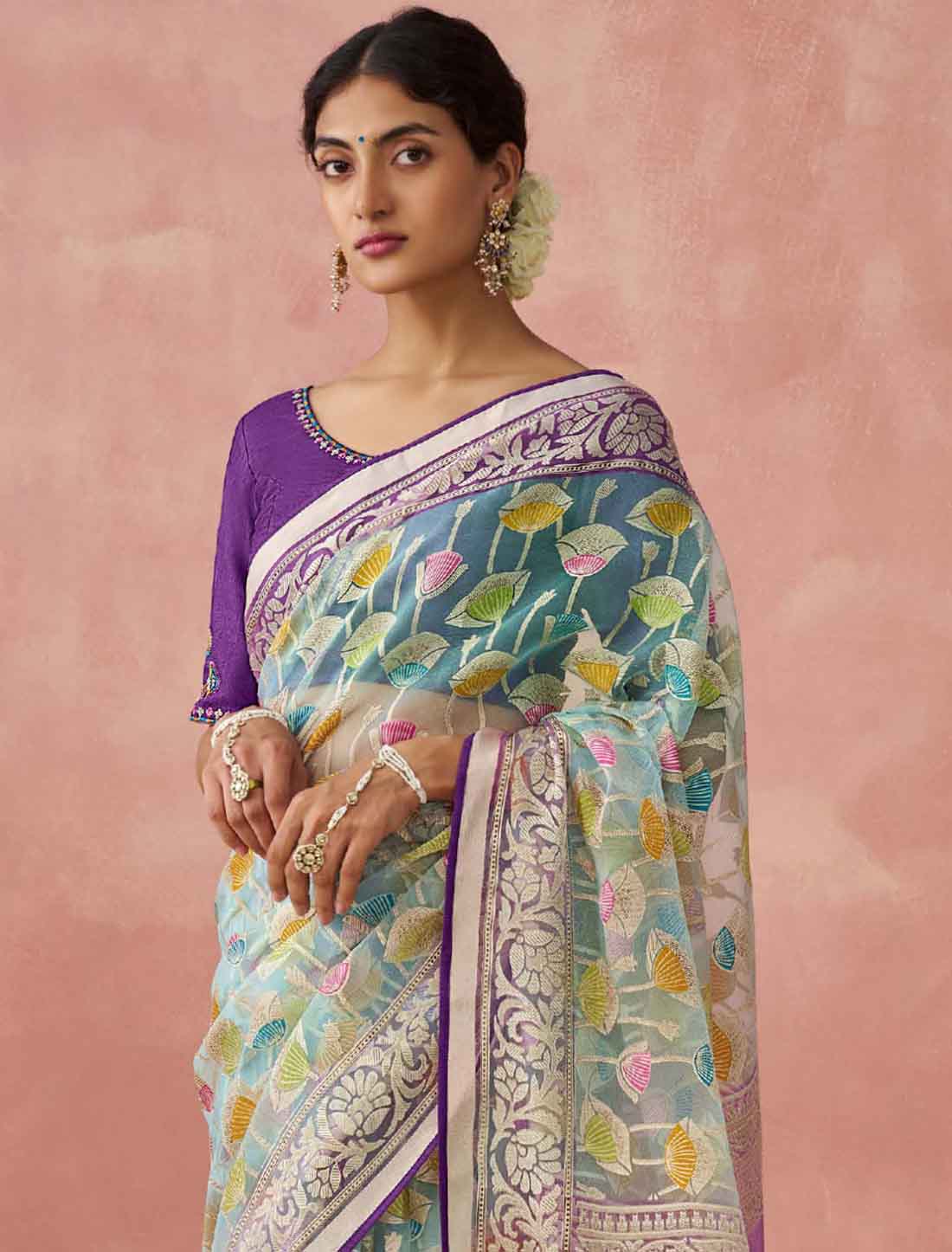 Step Up With Ethnic Soft Brasso Organza Printed Saree