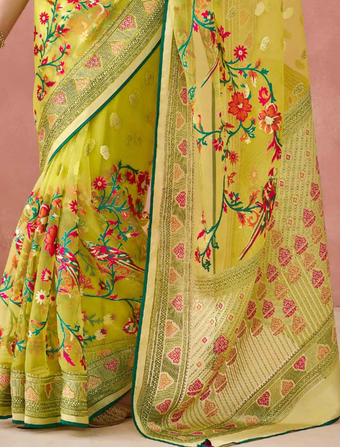 Ethnic Soft Brasso Organza Elevate Printed Saree