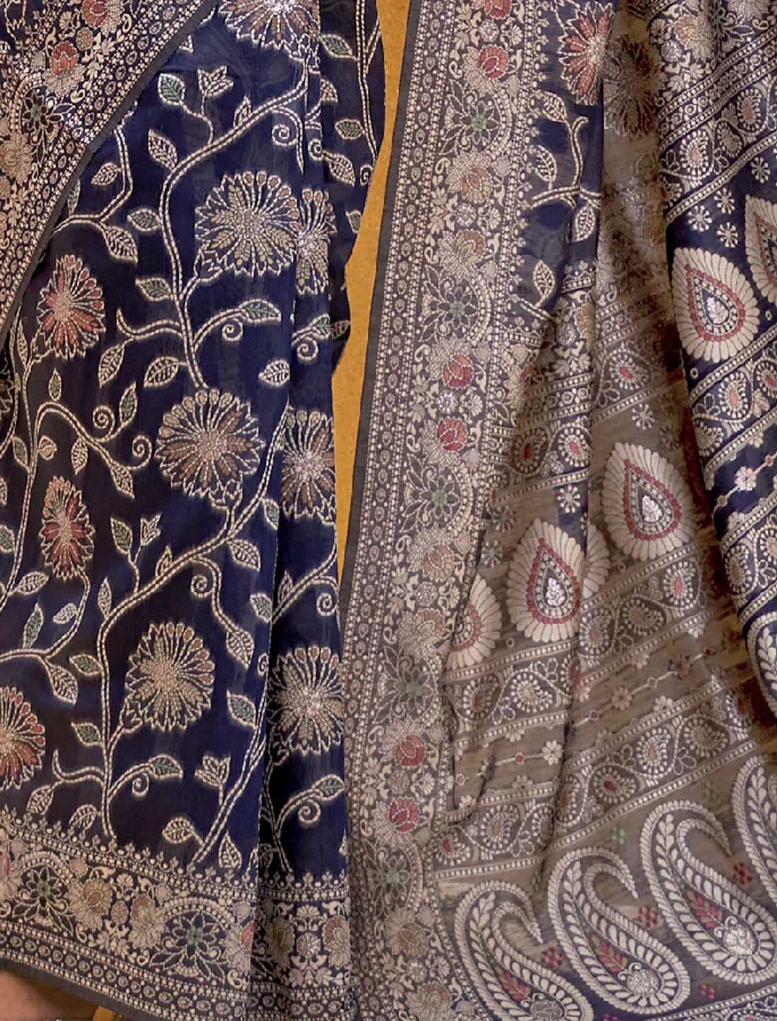 Artisanal Women Flourish Chikankari Lucknowi Weaving Designer Saree