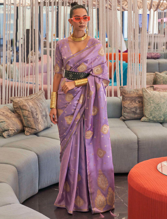 Elegant Zari Pure Copper Weaving Women Saree