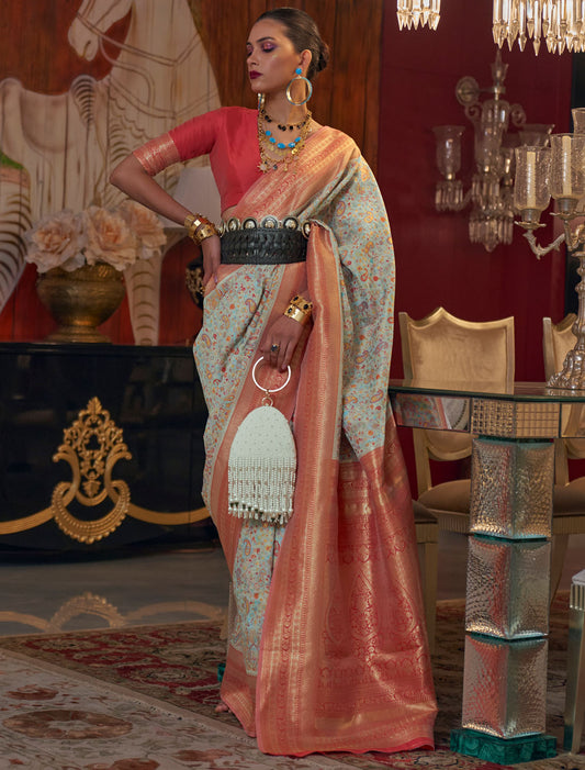 Handloom Chic Modal Kashmiri Chaap Weaving Saree