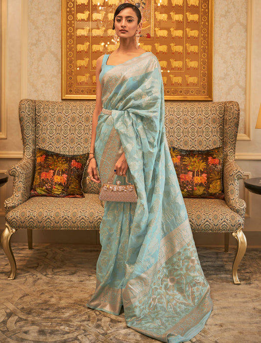 Timeless Women Modal Sequins Handloom Weaving Value Added Saree