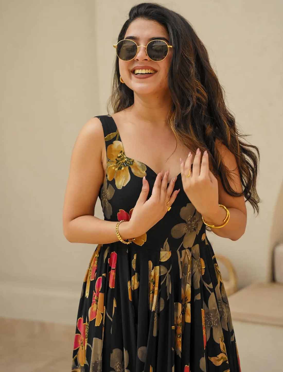 Black Ethnic Hevay Rayon Digital Work Full Stitched Long Gown