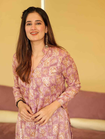 Pure Maslin Digital Printed Designer Kurta Sets With Palazzo