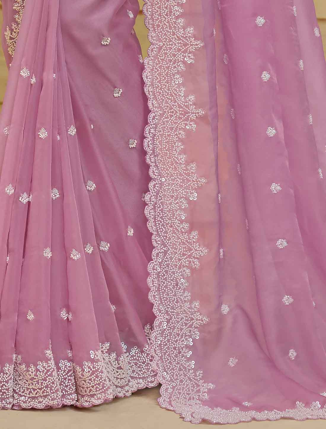 Ethinc Pink Pure Banarasi Tuscany Designer Saree