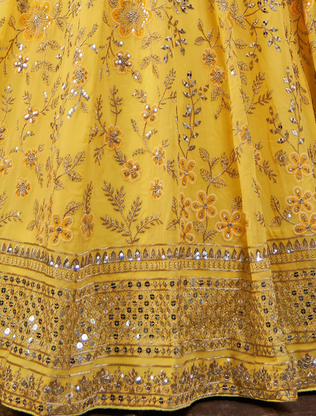 Get Yellow Premium Georgette Ethnic Party Wear Lehenga Choli