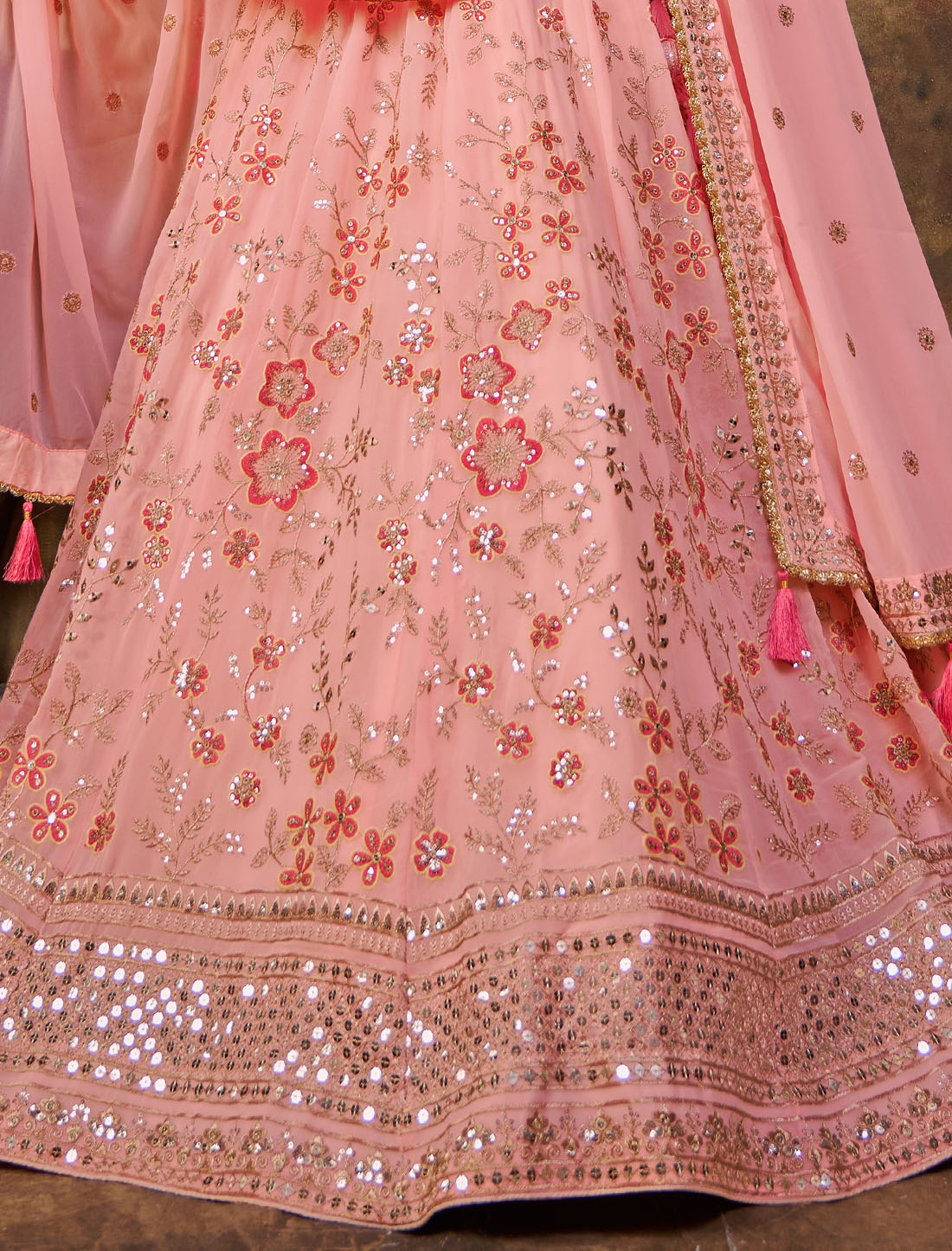 Elevate Pink Premium Net Ethnic Party Wear Lehenga Choli