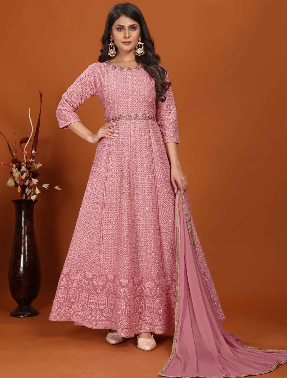 Introducing Premium Fox Ethnic Heavy Embroidery Gown Sets