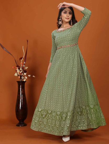 Elevate Ethnic Heavy Embroidery and Premium Fox Party Gown Sets