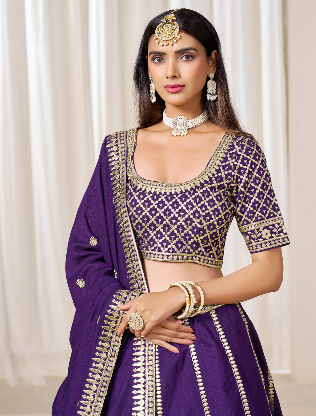 Purple Ethnic Wedding Art Silk Lehenga Choli