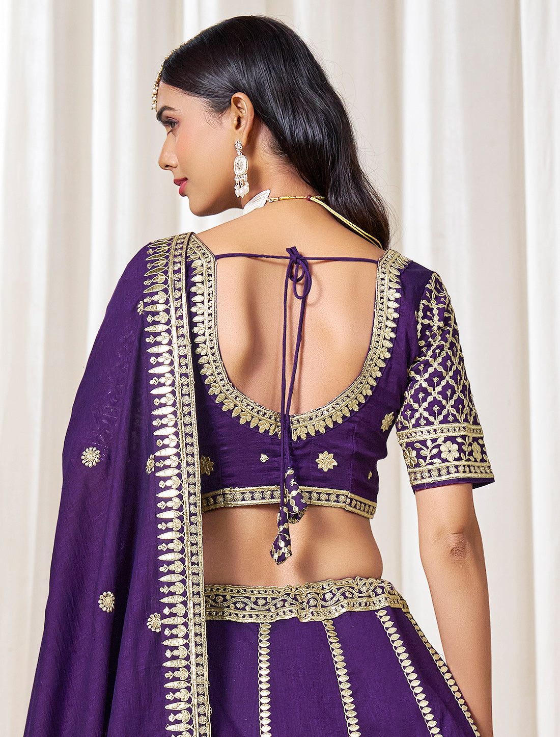 Purple Ethnic Wedding Art Silk Lehenga Choli