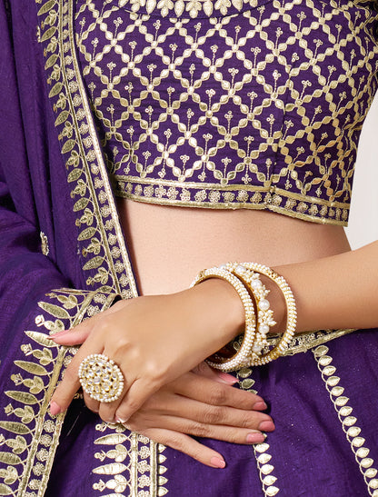 Purple Ethnic Wedding Art Silk Lehenga Choli