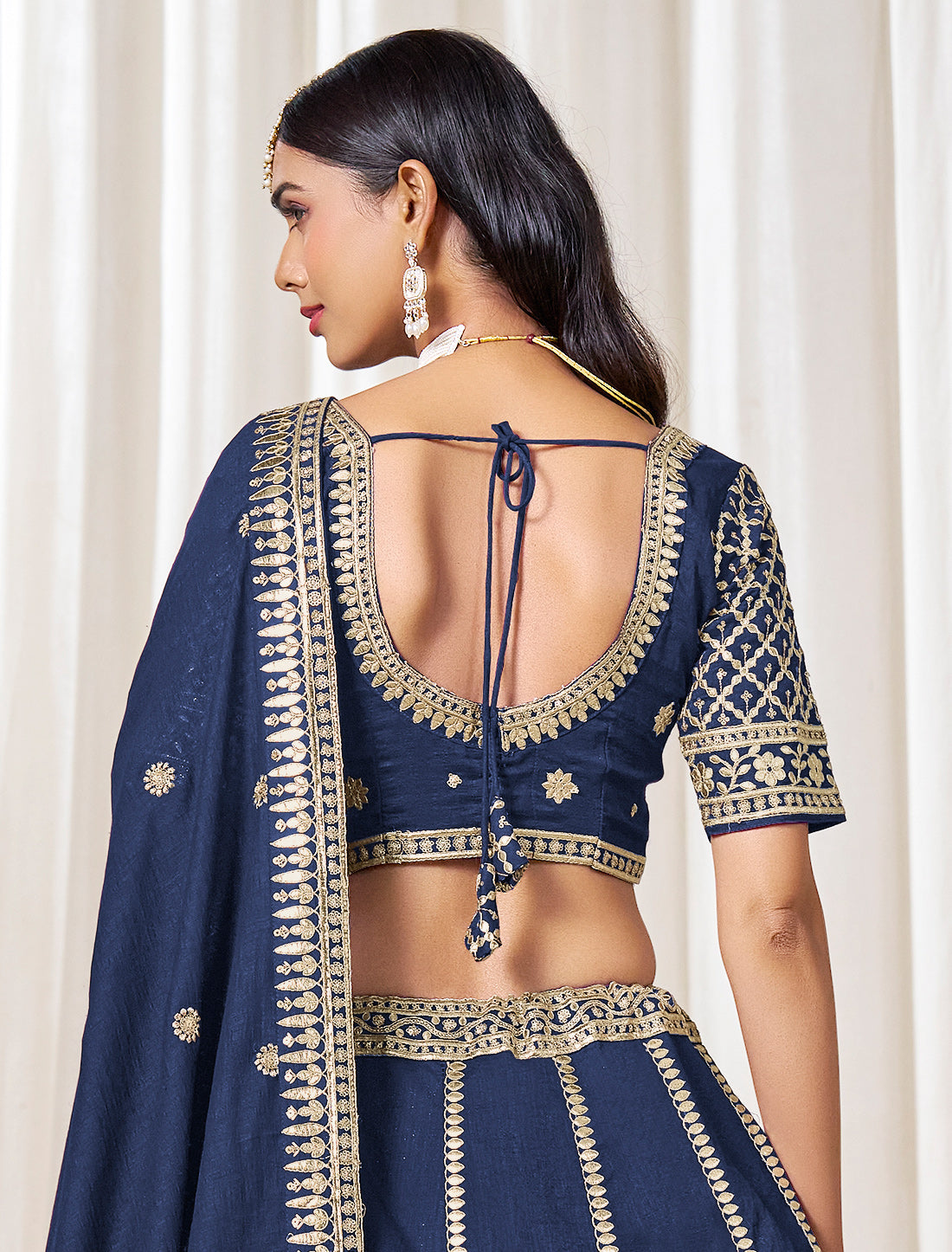 Blue Wedding Ethnic Art Silk Lehenga Choli