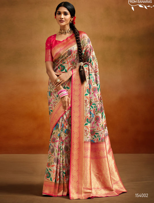 Golden Splendor Soft Handloom Banarasi Silk Women Sarees