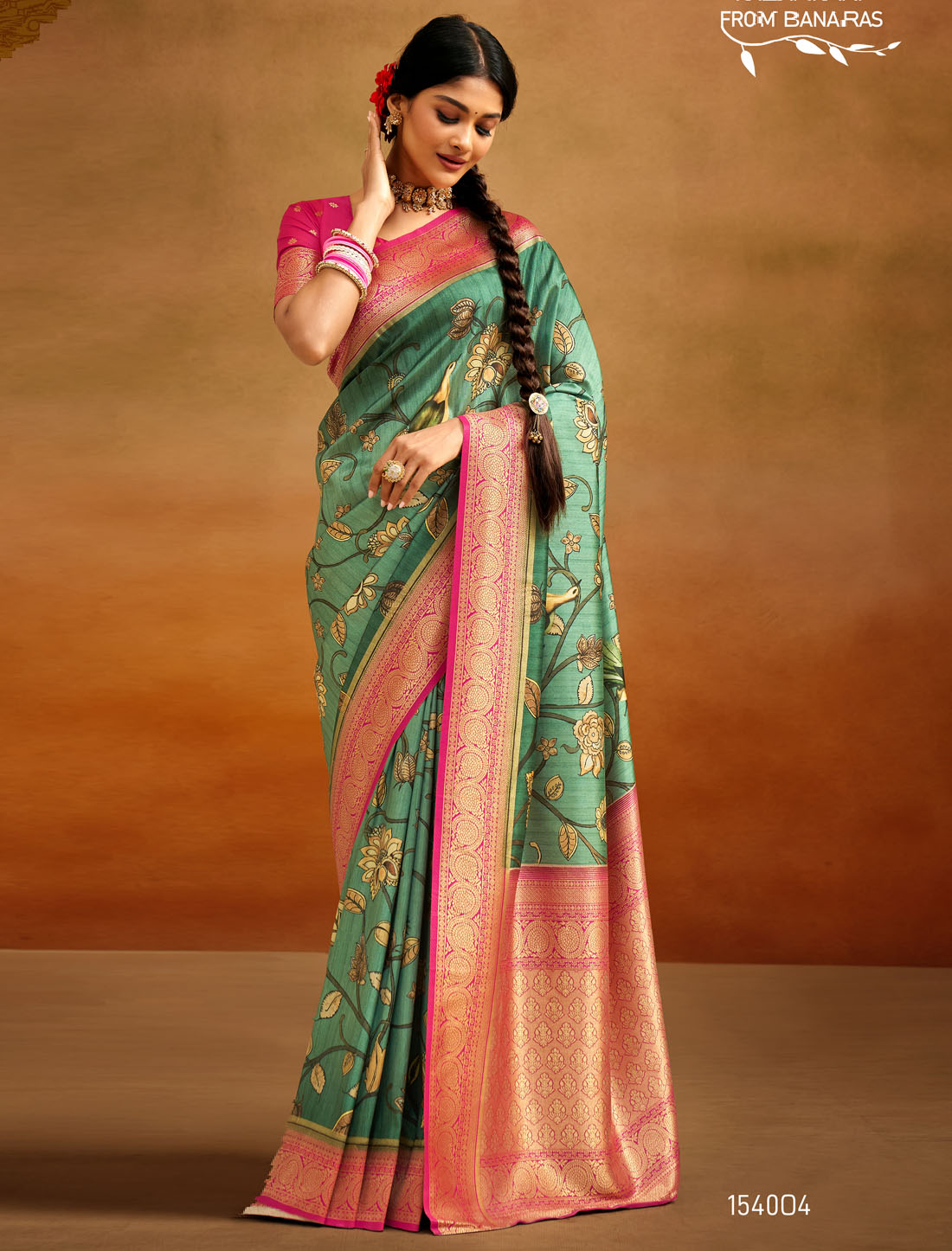 Enchanting Aura Soft Handloom Banarasi Silk Saree Ensemble