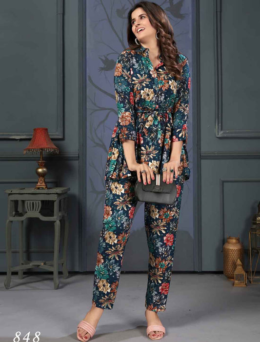 Ethinc Premium Rayon Export Quality Floral Print Co-ord Sets