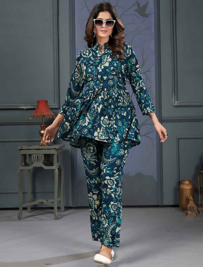 Export Premium Rayon Quality Floral Print Ethnic Co-ord Sets