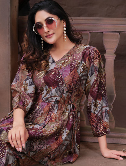 Export Quality Chanderi Premium Print Co-ord Set For Women