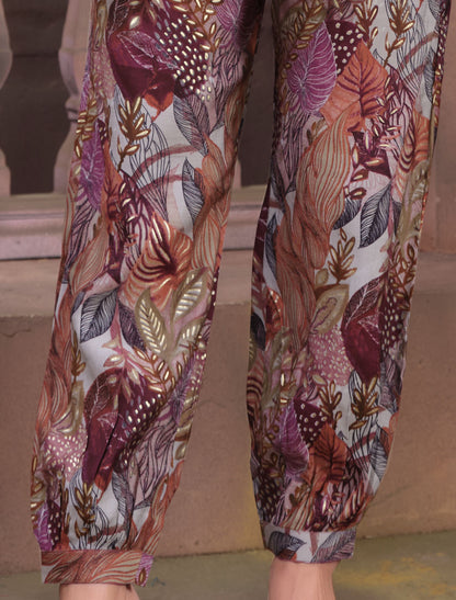Export Quality Chanderi Premium Print Co-ord Set For Women