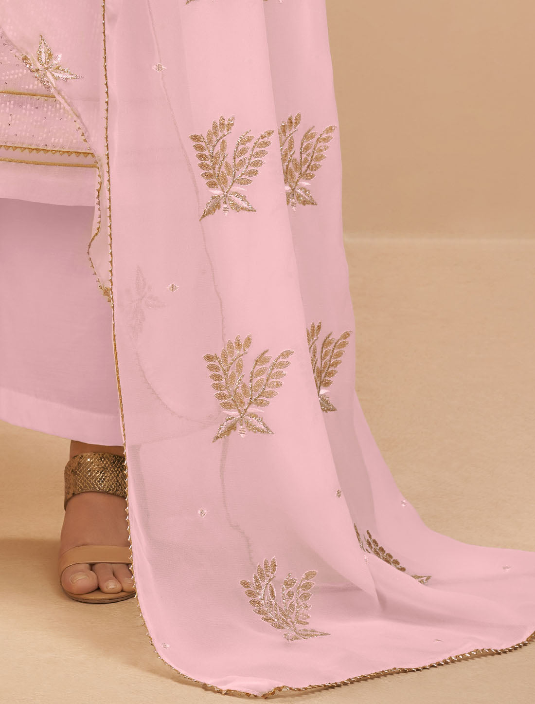 Georgette Pink Crafted With Thread And Sequins Designer Kurti Sets