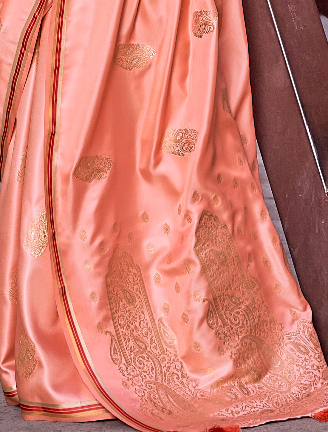 Timeless Charm Pure Satin With Zari Weaving & Contrast Saree Extravaganza