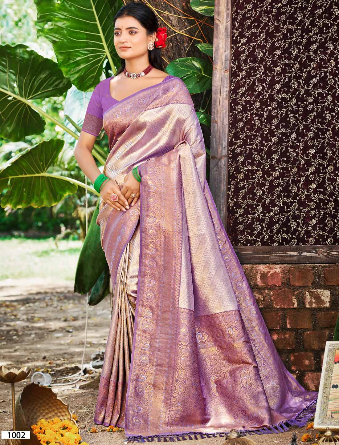 Ethnic Kanjivaram Silk Un-Stitched Designer Woven Saree