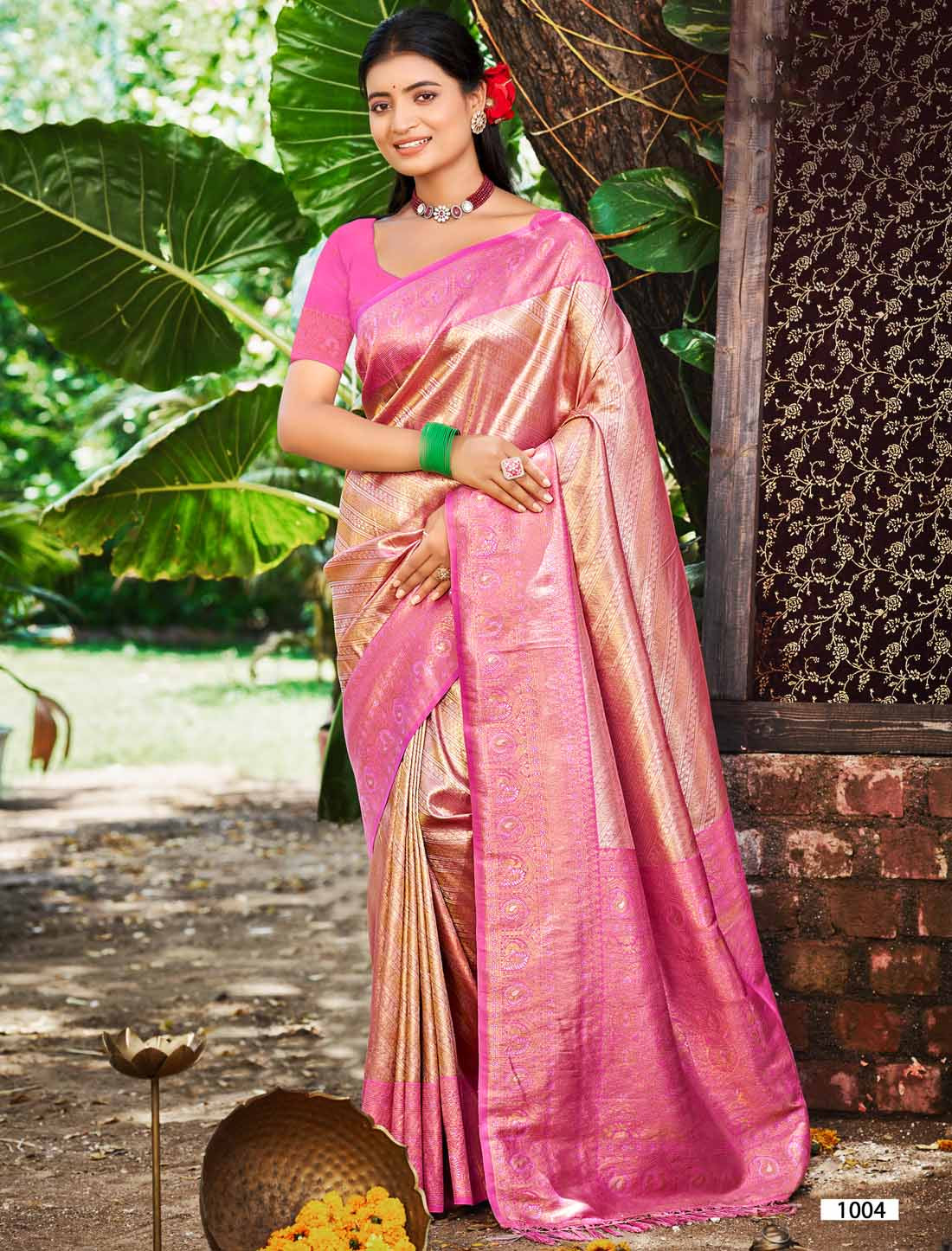 Ethnic Kanjivaram Silk Un-Stitched Designer Woven Saree For Women