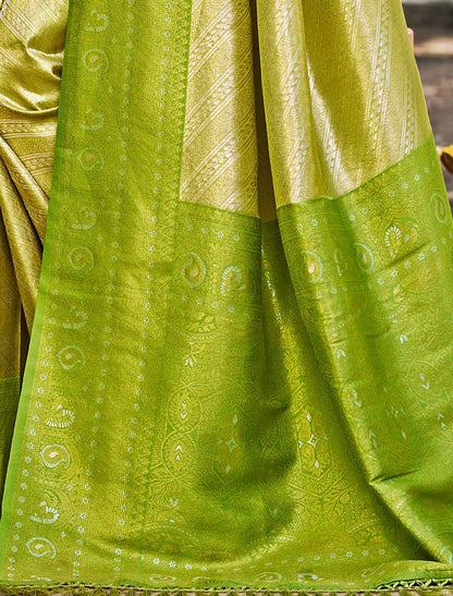 Kanjivaram Silk Un-Stitched Ethnic Designer Woven Saree For Women