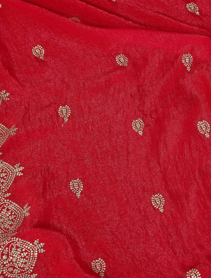 Red Pure Chiffon With Sequince Work Graceful Ethnic Saree