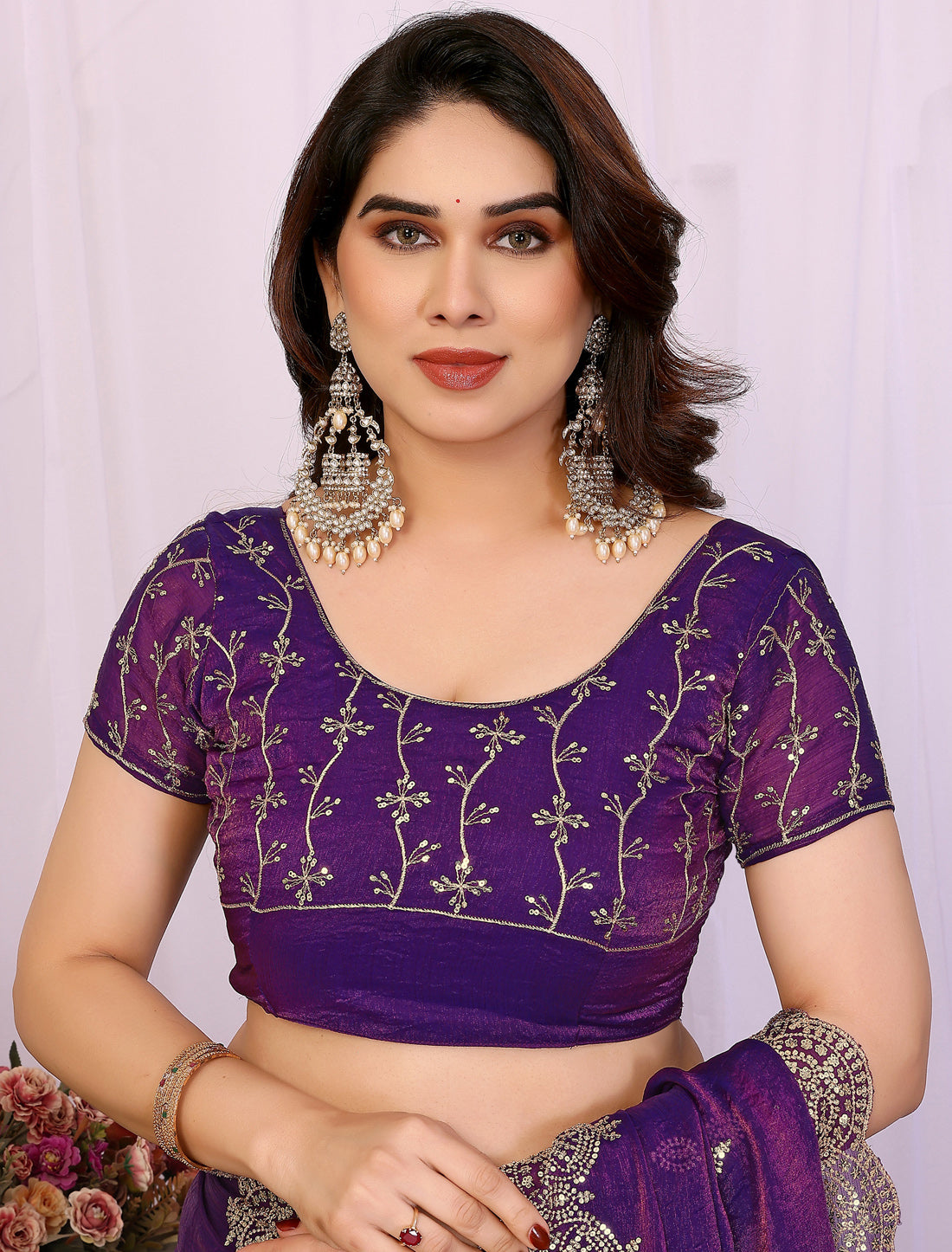 Jhamuni Pure Chiffon With Sequince Work Graceful Ethnic Saree