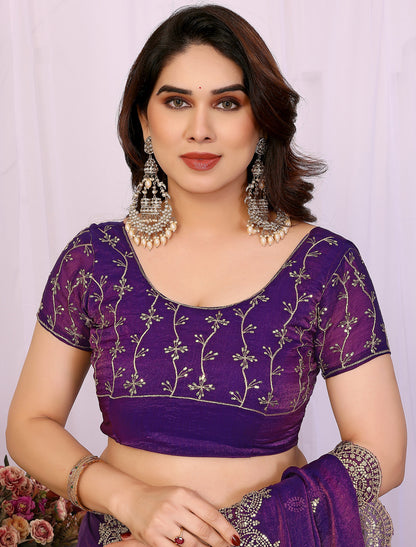 Jhamuni Pure Chiffon With Sequince Work Graceful Ethnic Saree
