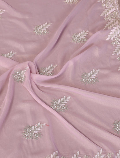 Pink Pure Cotting Jorgut With Embrodery Resham Work Ethnic Saree