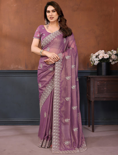 Onion Pink Pure Cotting Jorgut With Embrodery Codding Work Ethnic Saree