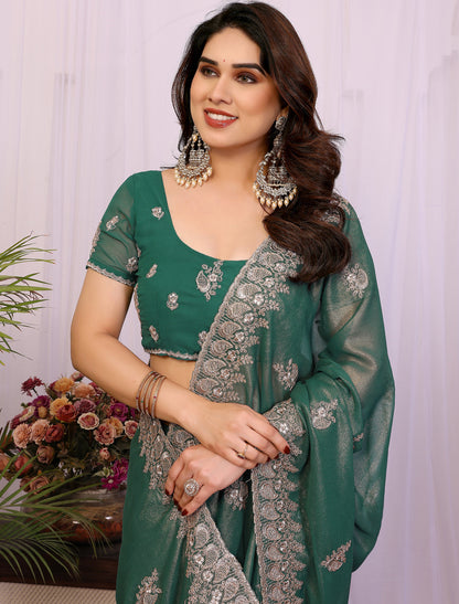 Dusty Ruma Pure Cotting Jorgut With Embrodery Codding Work Ethnic Saree