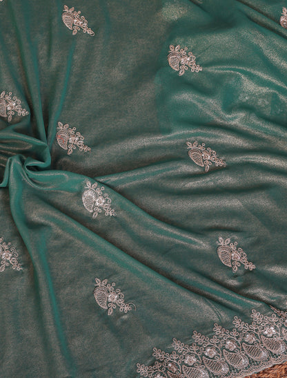 Dusty Ruma Pure Cotting Jorgut With Embrodery Codding Work Ethnic Saree