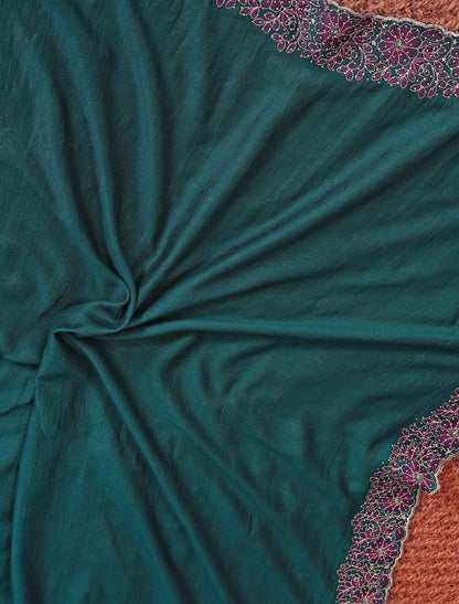 Rama Pure Vichitra Silk With Multi Embrodery Work Ethnic Saree