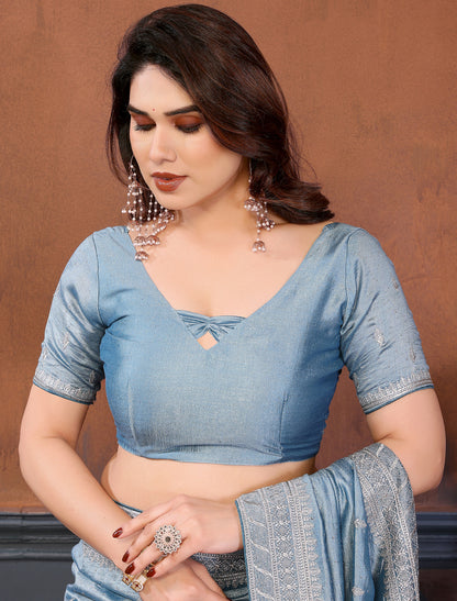 Firoji Pure Vichitra Silk Embrodery With Stone Work Ethnic Saree