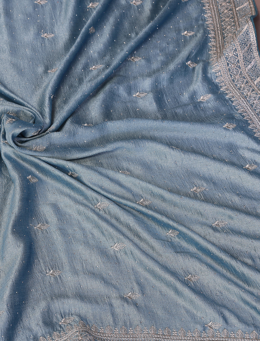 Firoji Pure Vichitra Silk Embrodery With Stone Work Ethnic Saree