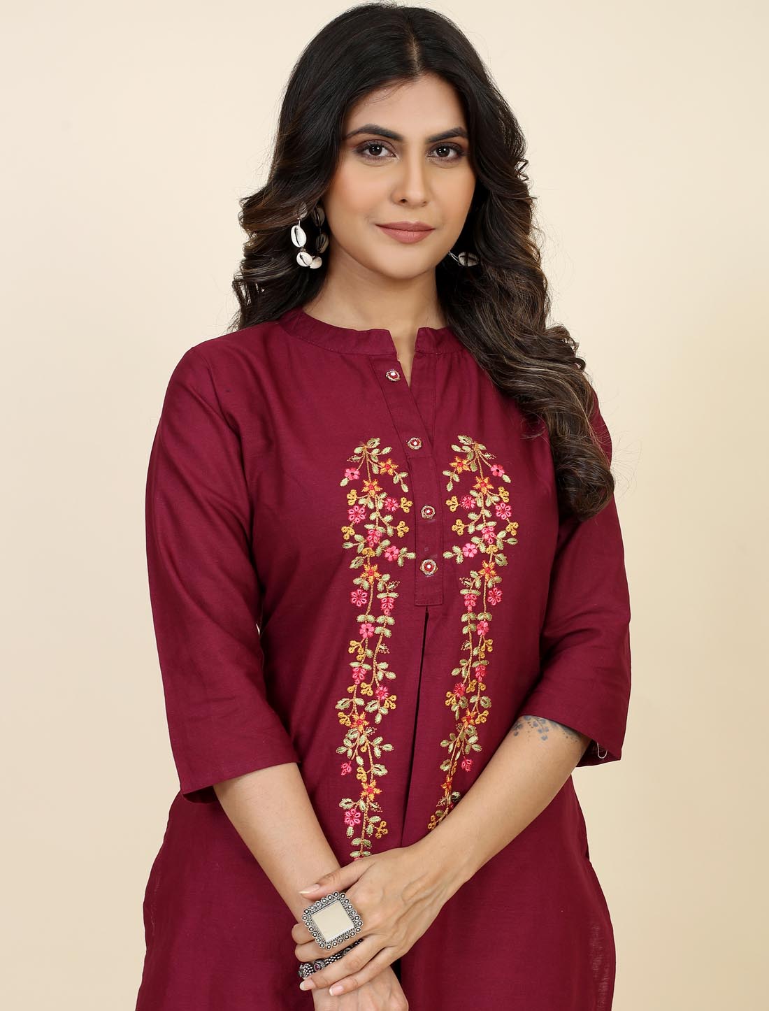 Elegant Women Embroidered Partten With Modal Silk & Cotton Flex Kurta Set