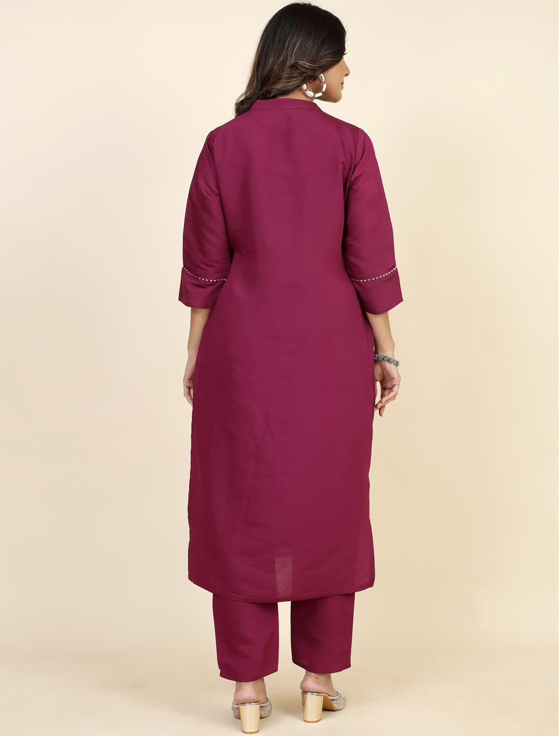 Stylish Embroidered Pattern Duo Modal Silk & Cotton Felx Kurta Sets For Women