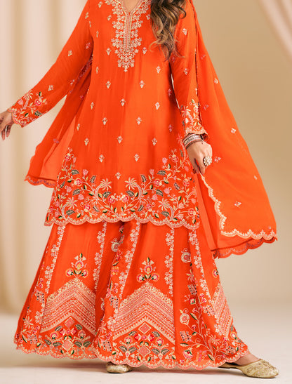 Designer Chinon Palazzo Suit Set for Women – Premium Ethnic Wear
