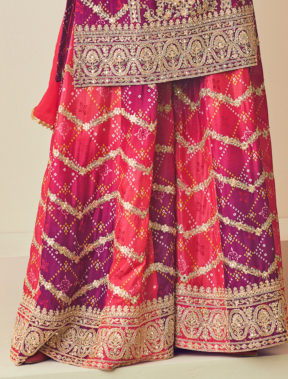 Designer Chinon Plazo Suit with Embroidery Mirror Work – Ethnic Wear for Women