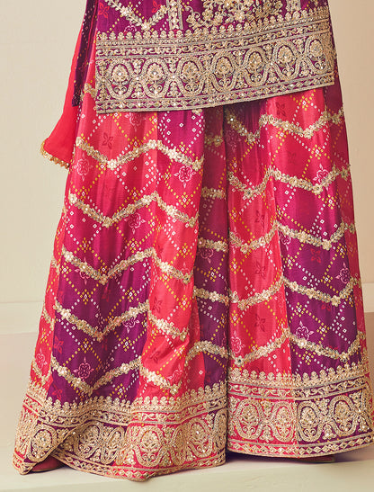Designer Chinon Plazo Suit with Embroidery Mirror Work – Ethnic Wear for Women