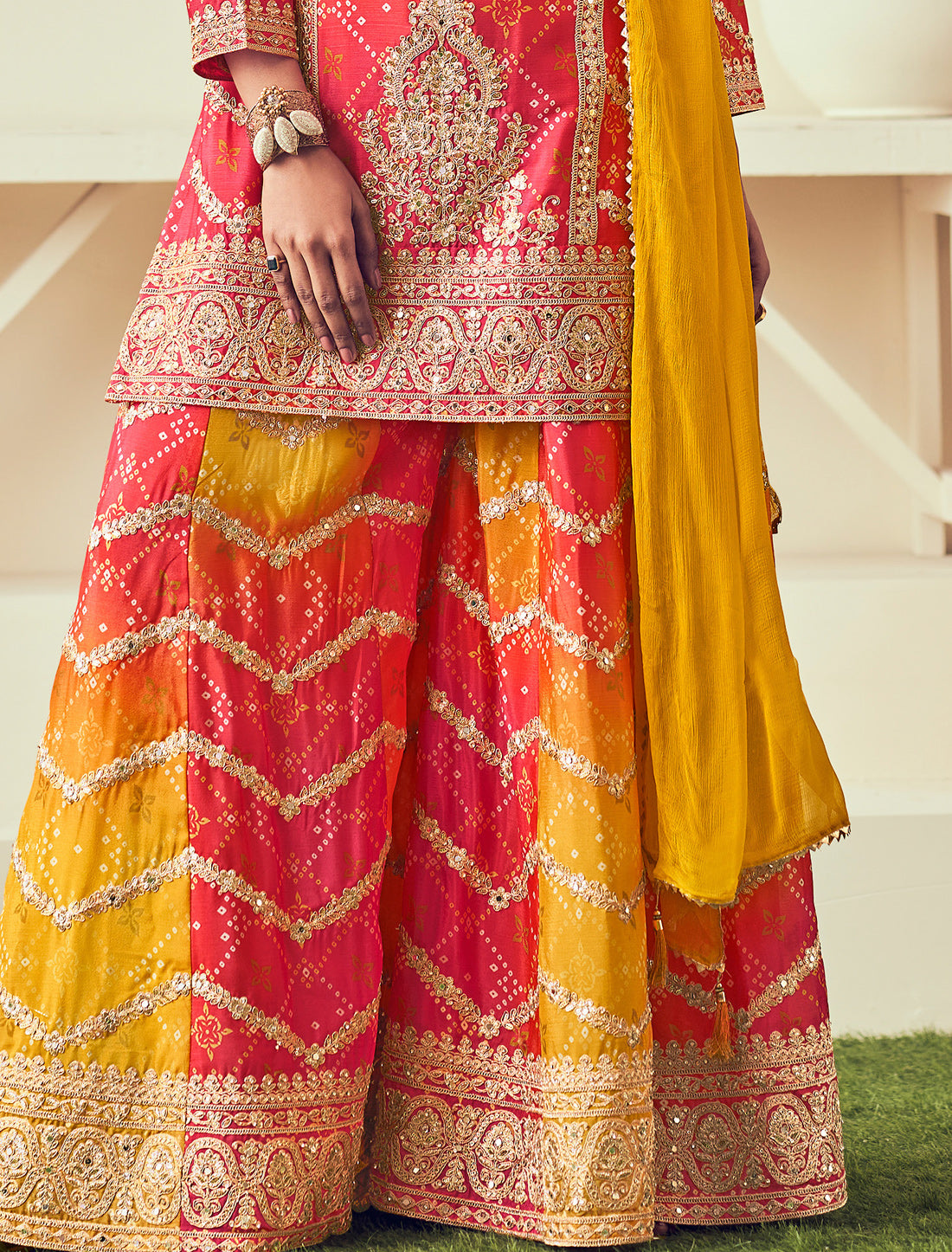Elegant Chinon Embroidered Plazo Suit for Women – Premium Ethnic Wear
