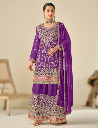 Freesize Chinon Outfit – Heavy Embroidery (Up to XXL)
