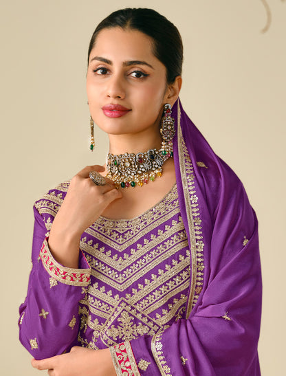 Freesize Chinon Outfit – Heavy Embroidery (Up to XXL)