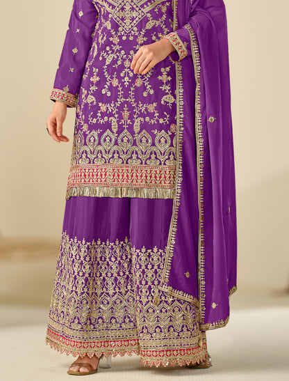 Freesize Chinon Outfit – Heavy Embroidery (Up to XXL)