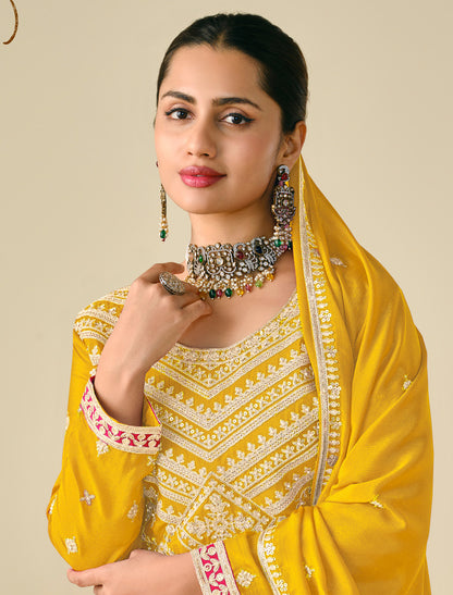 Freesize Chinon Outfit – Heavy Embroidery (Up to XXL)